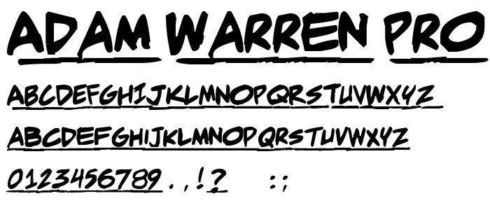 Adam Warren pro Bold Italic font